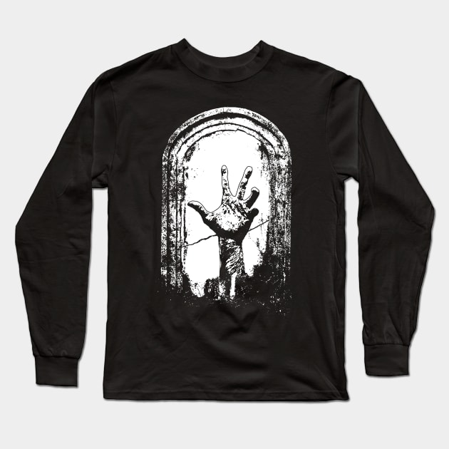 Zombie Rising from Grave Long Sleeve T-Shirt by BRAVOMAXXX